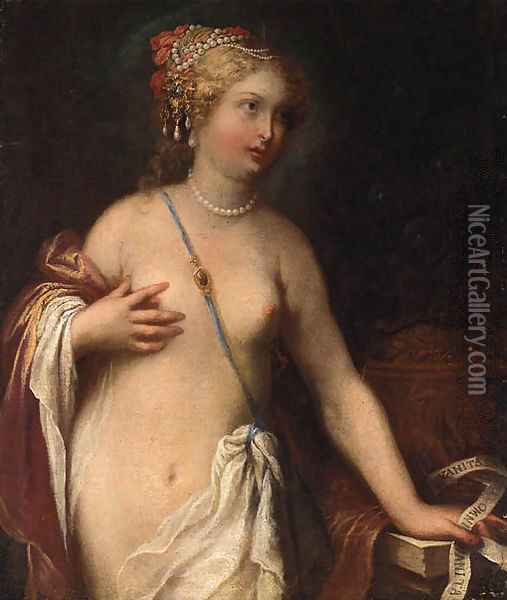 A Personification of Vanity Oil Painting - Pietro Liberi