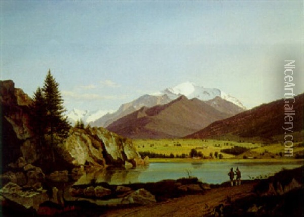 Am Schliersee Oil Painting - Johann Daniel Scheel