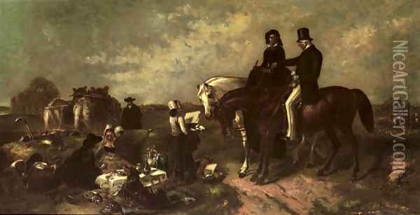 The young Queen Victoria on horseback with the duke of Wellington Oil Painting - Sir Edwin Henry Landseer