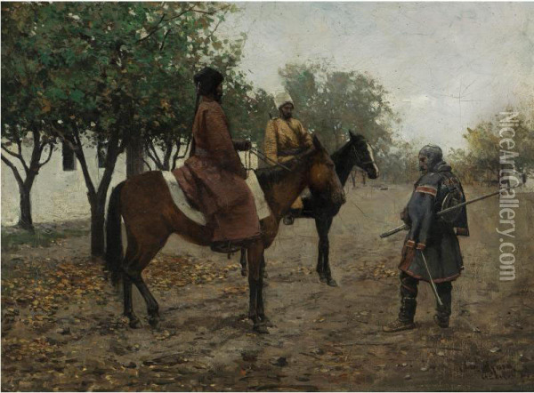 Cossacks Oil Painting - Johannes Leonhard
