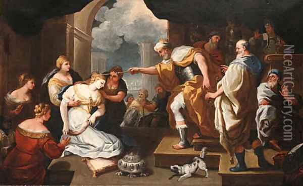 Esther before Ahasuerus Oil Painting - Luca Giordano