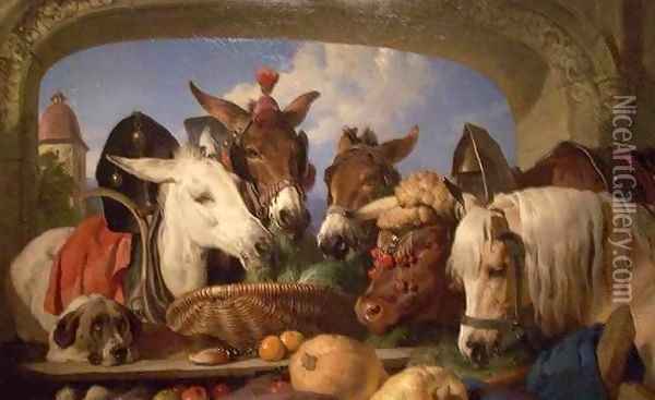 A Group of Animals Geneva Oil Painting - Sir Edwin Henry Landseer