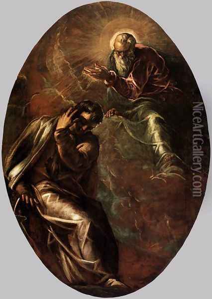 The Eternal Father Appears to Moses Oil Painting - Jacopo Tintoretto (Robusti)