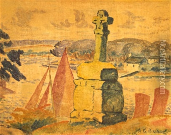 Voiliers Dans Le Golfe Du Morbihan Oil Painting - Alcide-Marie le Beau