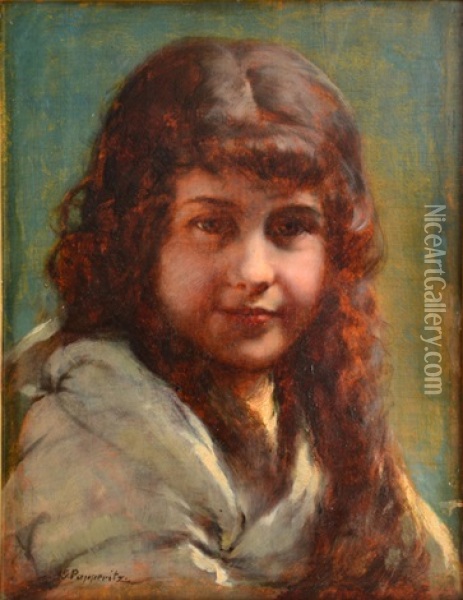 Jeune Fille Rousse Oil Painting - Georg Papperitz