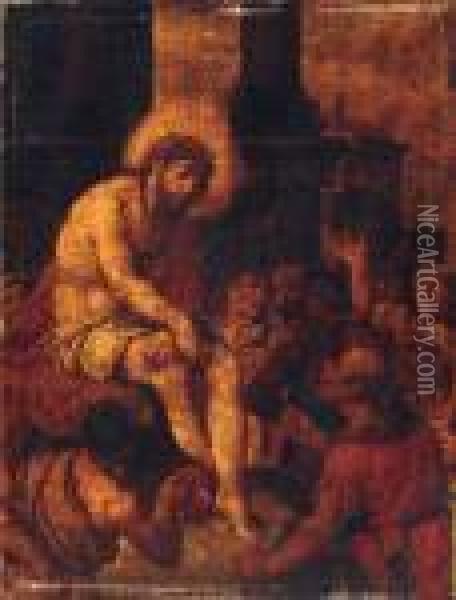 The Mocking Of Christ Oil Painting - Cornelis Cornelisz Van Haarlem