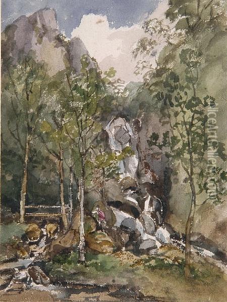 Waterfall Oil Painting - Thomas Gainsborough