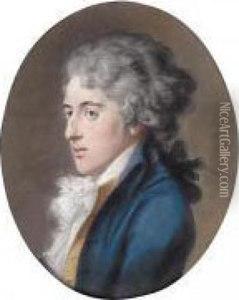 Portrait Of John, Viscount 
Crosbie, Later 2nd Earl Glandore; Portrait Of His Wife, Lady Diana 
Sackville Oil Painting - Hugh Douglas Hamilton