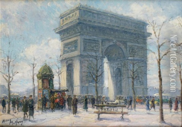 Paris, L'arc De Triomphe Oil Painting - Henri Malfroy-Savigny