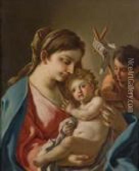 Madonna Con Bambino E San Giovannino Oil Painting - Francesco Solimena