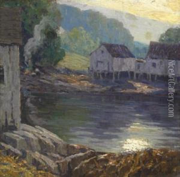 New England Landscape Oil Painting - George J. Stengel