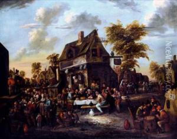 Fete Villageoise Oil Painting - Egbert Van Heemskerk Le Vieux