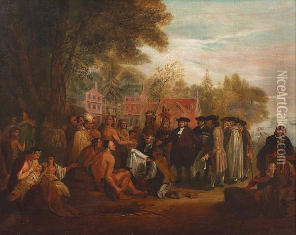William Penn In Pennsylvania Oil Painting - Benjamin West