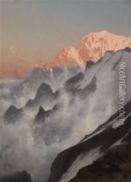 Aiguille Noire De Peuterey, Mont Blanc Oil Painting - Gabriel Loppe