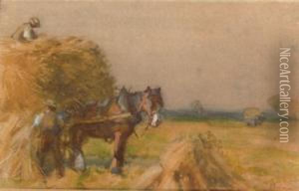 Haymaking Oil Painting - John Atkinson