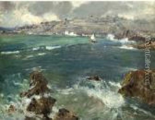 Il Mare Di Castro Oil Painting - Giuseppe Casciaro