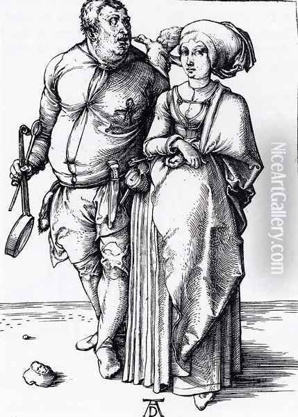 The Cook And His Wife Oil Painting - Albrecht Durer