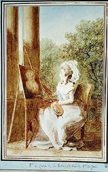 Caroline de Genlis comtesse de Woesting Oil Painting - Louis Carrogis Carmontelle
