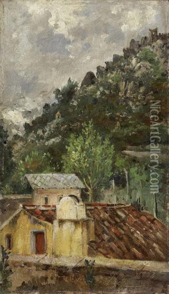 Sintra Oil Painting - Jose Sousa Moura De Girao