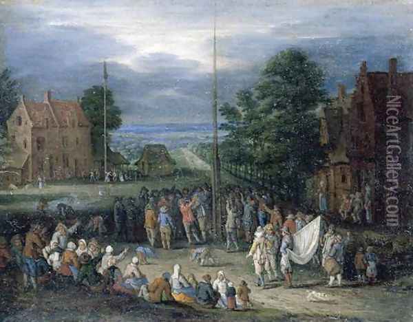 Village Scene Oil Painting - Pieter Gijsels