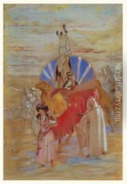 Caravane Dans Le Desert Oil Painting - Theophile Ii Poilpot