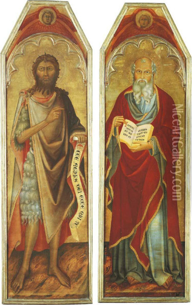 Saint John The Baptist; And Saint John The Evangelist Oil Painting - Manfredi de Battilor Bartolo Di Fredi Fredi