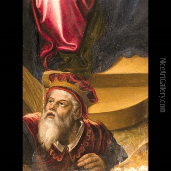 Madonna In Trono Con Il Bambino, Santa Caterina, Sant'agata, Angeli E Il Committente Oil Painting - Federico Zuccari