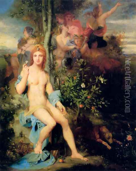 Apollo and the Nine Muses Oil Painting - Gustave Moreau