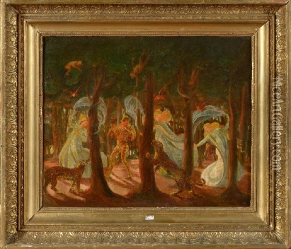 Le Joueur De Flute Oil Painting - Albert Matignon