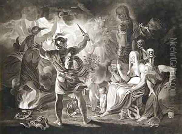 Macbeth, the Three Witches and Hecate in Act IV, Scene I of 'Macbeth' by William Shakespeare Oil Painting - John & Josiah Boydell