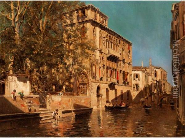 Palast In Venedig Oil Painting - Martin Rico y Ortega