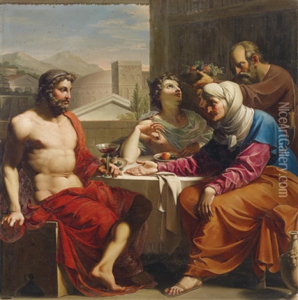 Jupiter Und Merkur Bei Philemon Und Baucis Oil Painting - Andrea Appiani
