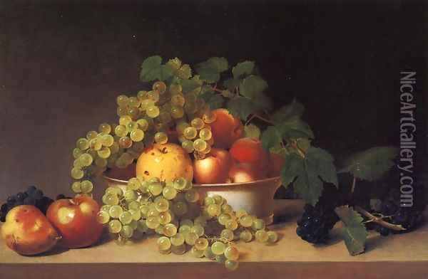 Still Life with Fruit on a Tabletop Oil Painting - James Peale