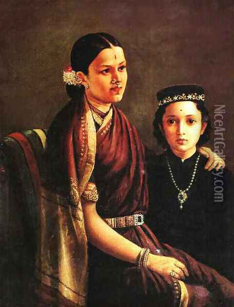 Mrs Ramanadha Rao Oil Painting - Raja Ravi Varma
