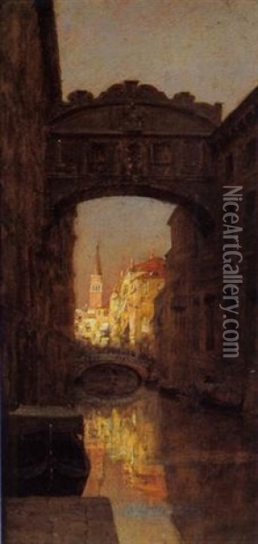Die Seufzerbrucke In Venedig Oil Painting - Charles J.G. Dyer