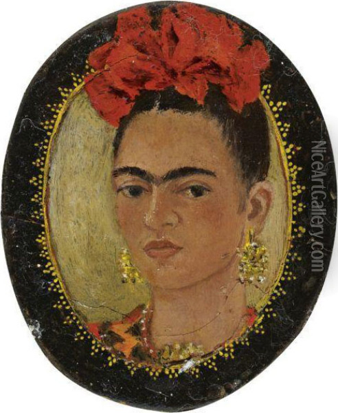 Autorretrato En Miniatura Oil Painting - Frida Kahlo