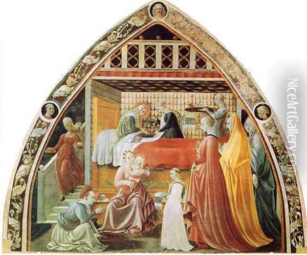 Birth of the Virgin Oil Painting - Paolo Uccello