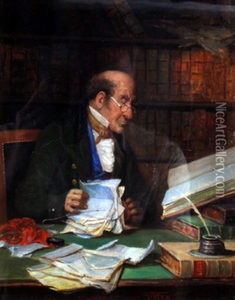 The Bookkeeper Oil Painting - George Fox
