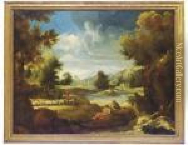 A Classical Landscape Oil Painting - Gaspard Dughet Poussin