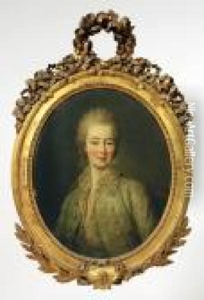Portraitof Madame Dubarry In Hunting Clothes Oil Painting - Francois-Hubert Drouais