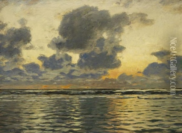 Abendstimmung An Der Nordsee Oil Painting - Eugen Gustav Duecker