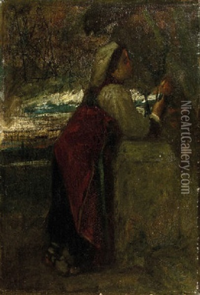 L'italienne Oil Painting - Jacob Henricus Maris