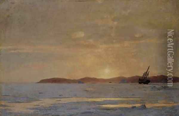 Coastal Sunset Oil Painting - William Bradford