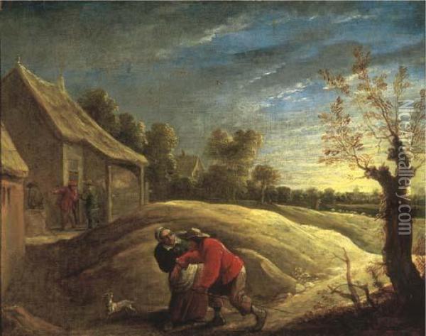 The Drunken Husband Oil Painting - David The Younger Teniers