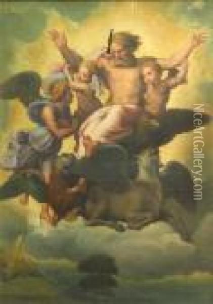 The Vision Of Ezekial Oil Painting - Raphael (Raffaello Sanzio of Urbino)
