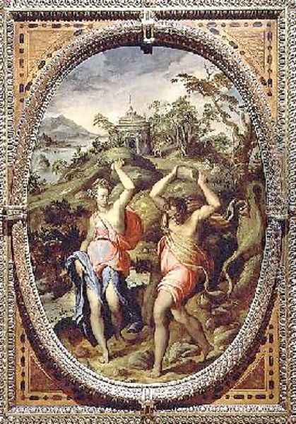 Deucalion and Pyrrha 1572 Oil Painting - Andrea di Mariotto del Minga