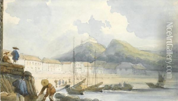 Chinese Boatmen At Macao Oil Painting - George Chinnery