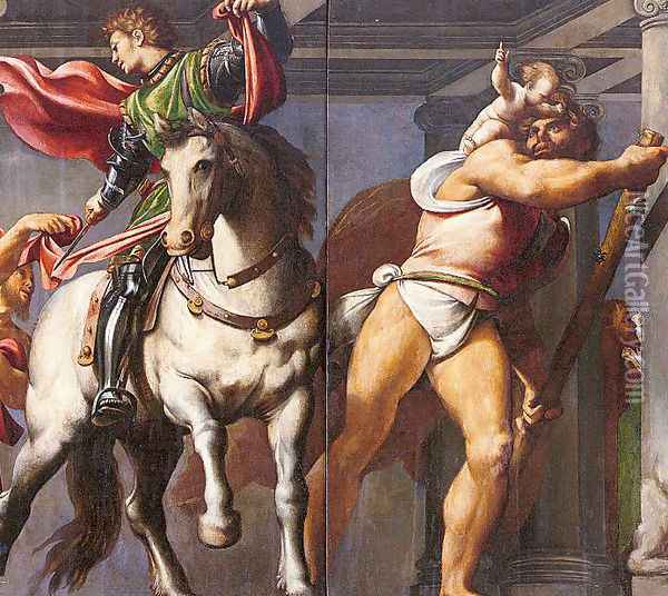 Saint Martin and Saint Christopher 1528-29 Oil Painting - (Giovanni Antonio de' Sacchis) Pordenone