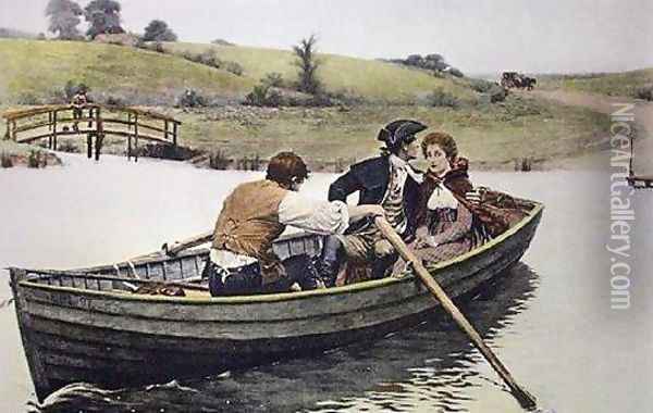 A Stern Chase, is a Long Chase Oil Painting - Edmund Blair Blair Leighton