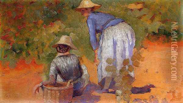 Study for 'The Grape Pickers' Oil Painting - Henri Edmond Cross
